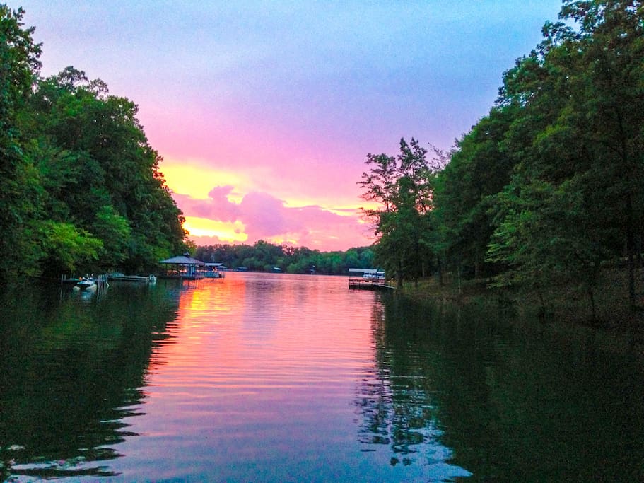 Sunset seen from dock (when lake is full)