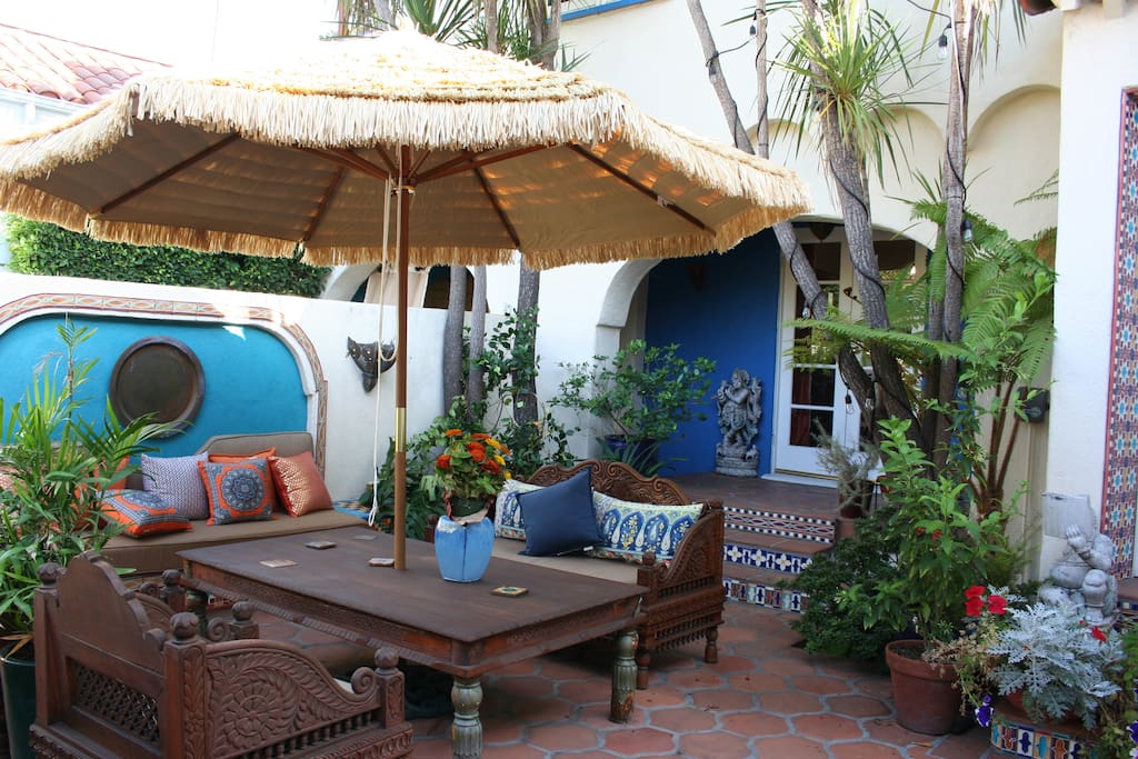 Enjoy your coffee in the Moroccan courtyard
