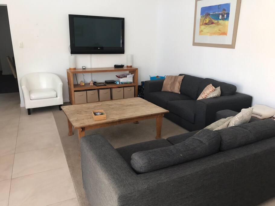 Full separate living next to kitchen