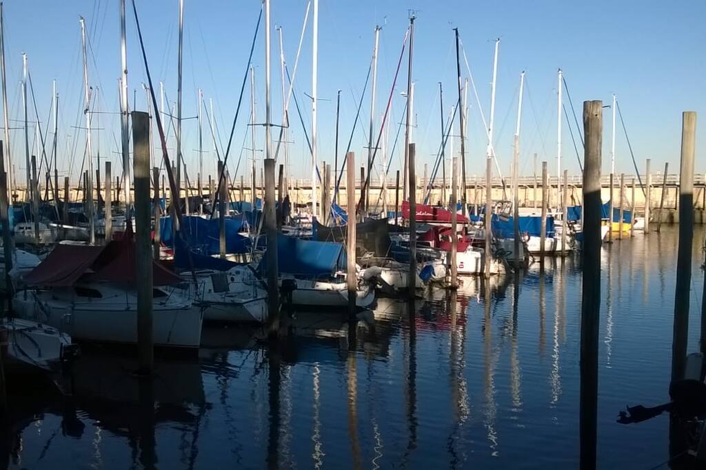 Vista de los veleros desde la Marina Puerto Norte