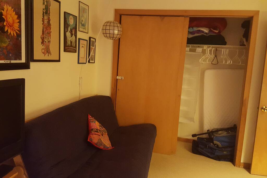 Closet space to hang clothes. Extra blankets. Extra kid matters if desired.