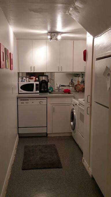 Full kitchen with laundry and dishwasher