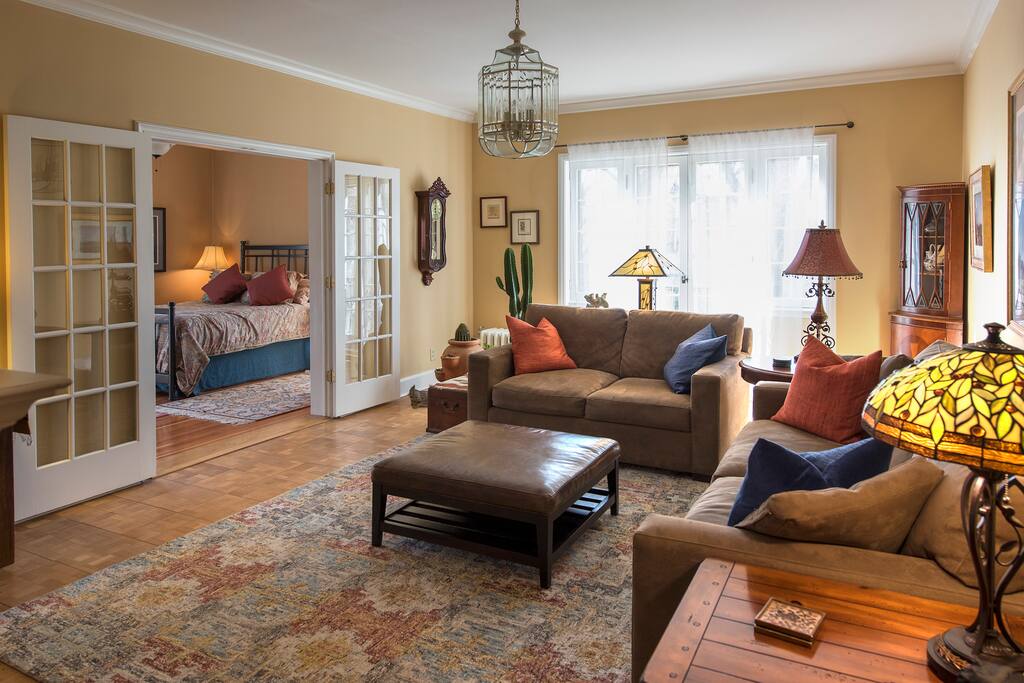 Living room with view into Master Bedroom