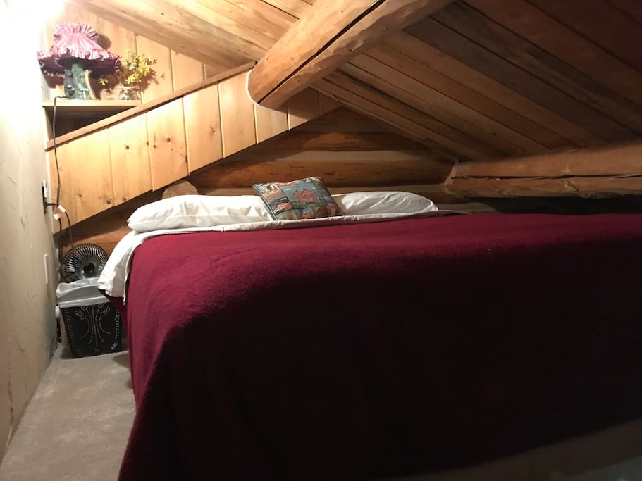 Loft with a Queen bed. Great for kiddos but adults love sleeping in loft too.
