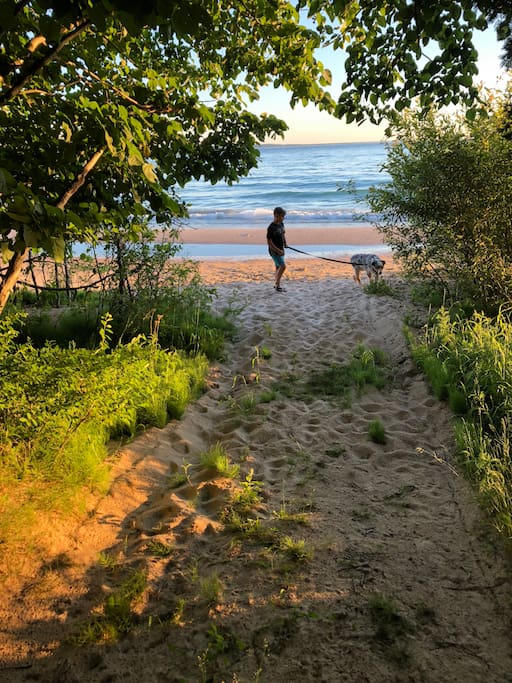 Magical short walk through natural preserved area leads to beach