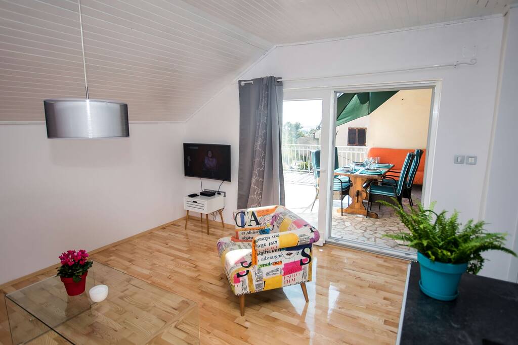 Living room and terrace