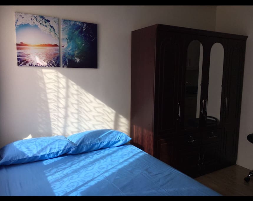 Queen Size Bed and Cabinet