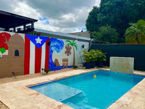 ⭐️Private Pool House-3 bedroom,WiFi,Pool table,A/C⭐️