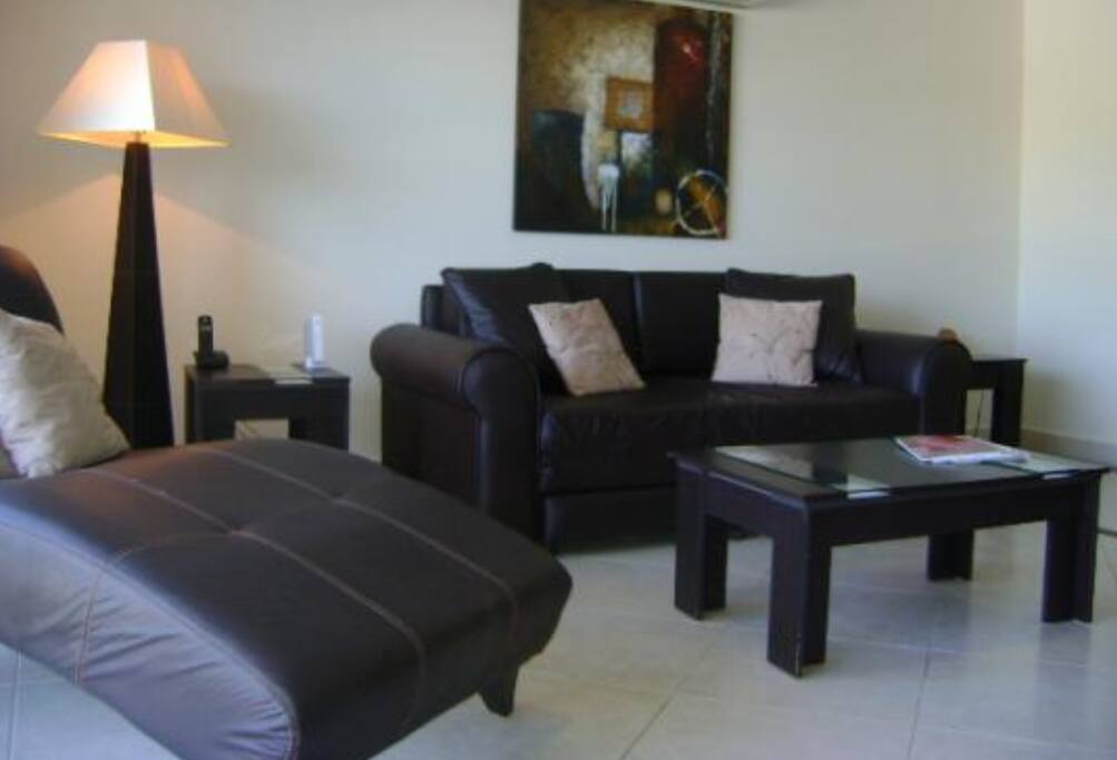 nice living room with comfortable sofas and sofa bed