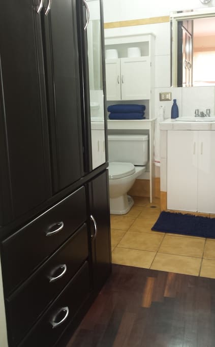 Full bathroom inside the bedroom. Reach-in closet