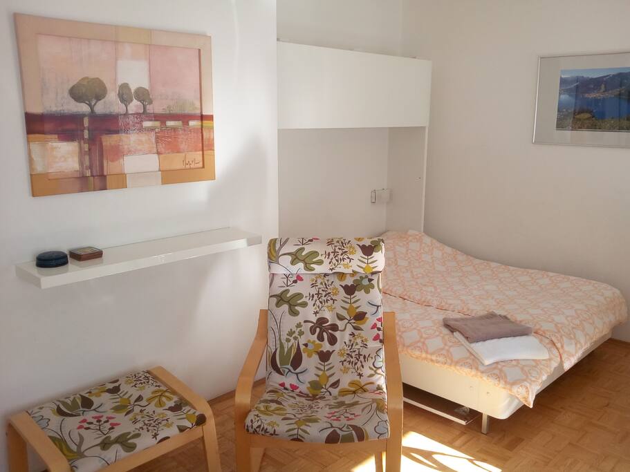 The pull-down bed in the lounge (sleeps 2)