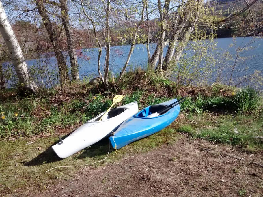 Or, paddle the 2 mile river, exploring coves, nooks, with loons. fresh water bass