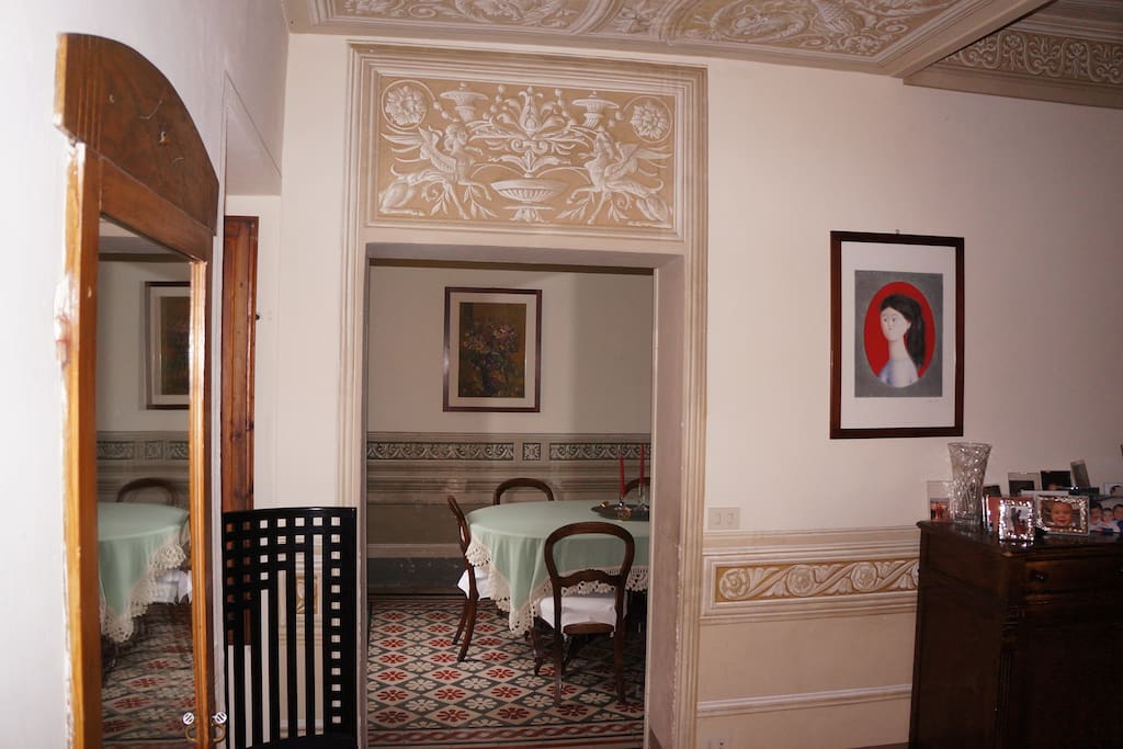 reception room and dining room