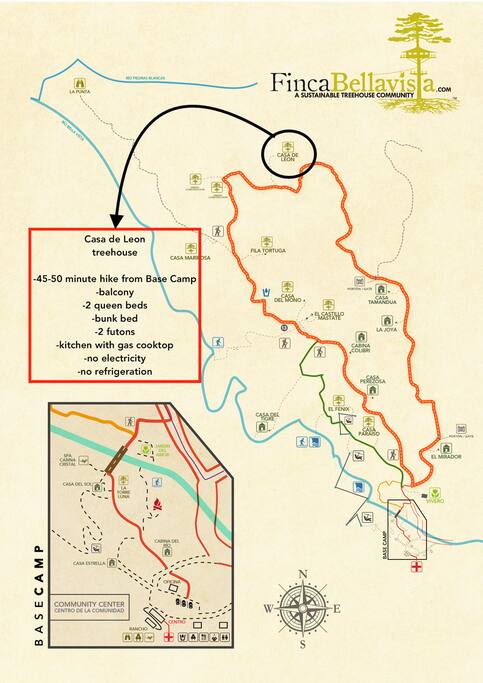 Location of Casa de Leon within Finca Bellavista
