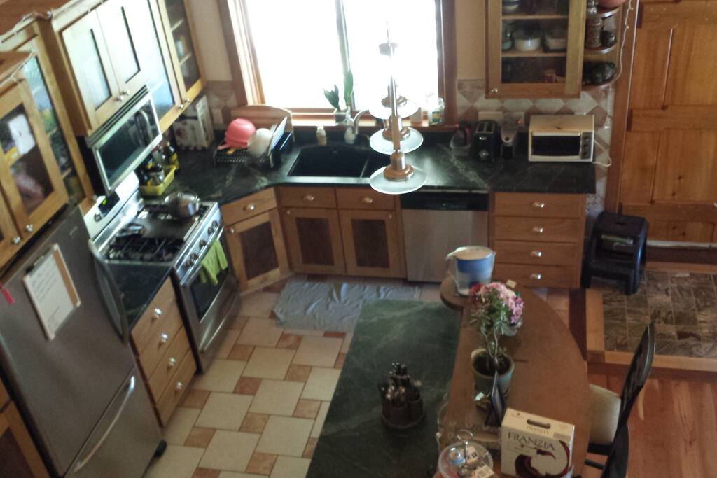 Aerial. Jew of kitchen...
