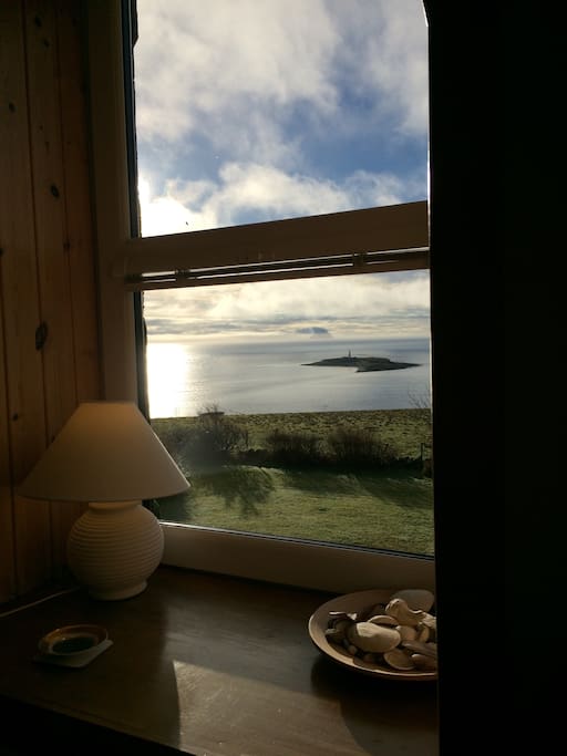 View of Pladda Lighthouse and Ailsa Craig from living room window