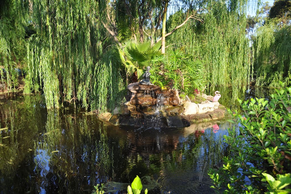 Add an Island and waterfall to the tranquility of this home/farm stay.