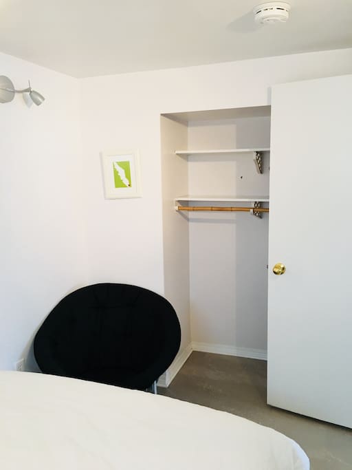 Larger bedroom with large closet.