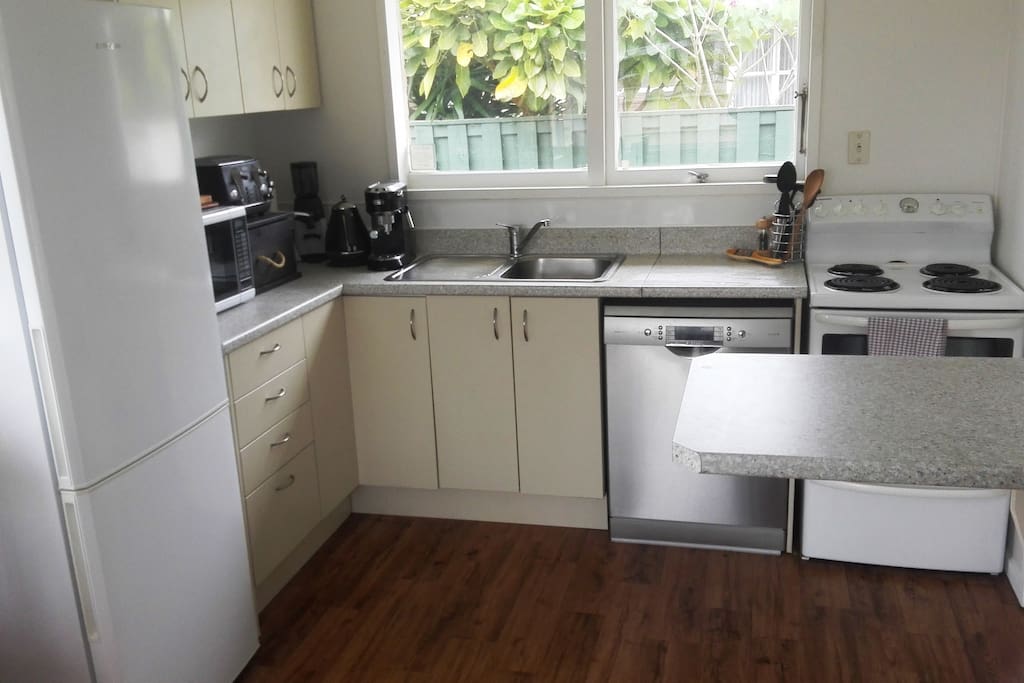 Well-equipped kitchen - clean and tidy with all the things you'd expect to find (including an espresso machine; if you're up and about before Dave heads to work he'll make you a coffee!)
