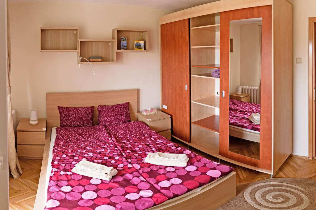 Your spacious bedroom next to the bathroom