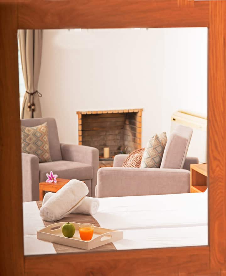 Მისაღები ოთახის ხედი.