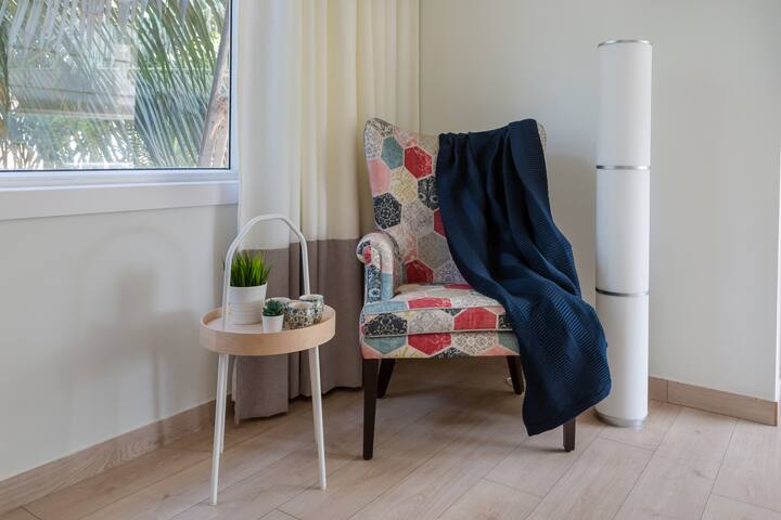 Seating Provision | Minimalist Scandinavian Theme Bedroom with Ensuite Bathroom | Villa La Dolce Vita | Private Infinity Pool | Terrace Deck | Field Views | Fully Serviced