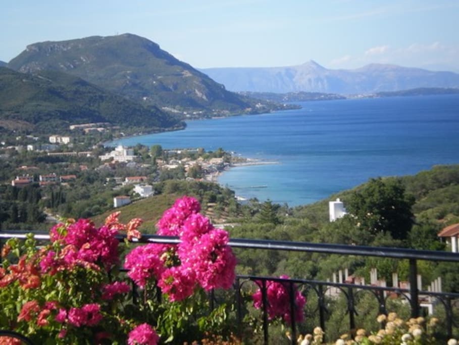 The view from the Spileo village where the house is located. The photo is taken from the 75 steps taverna, one of the most popular tavernas of the area, just a few meters from the house.