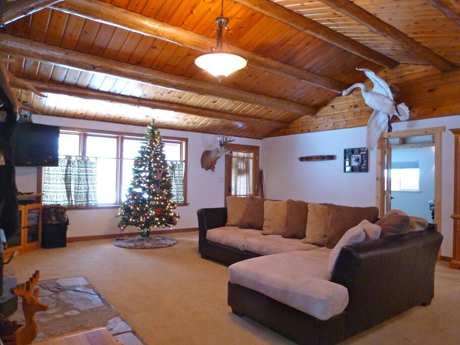 Big living room area, tv and internet