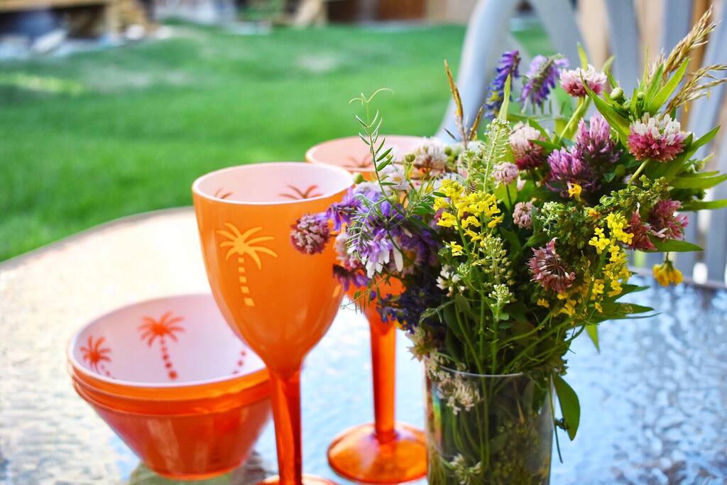 Feel the smell of spring on the backyard patio