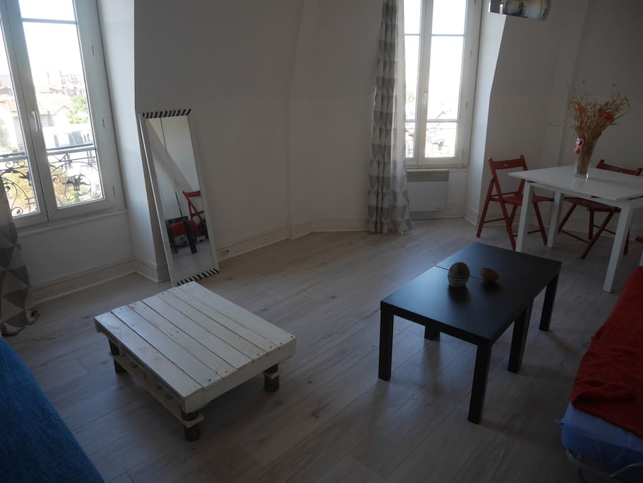 Grande salle à vivre, belle luminosité, agréable et à disposition en plus de la chambre.