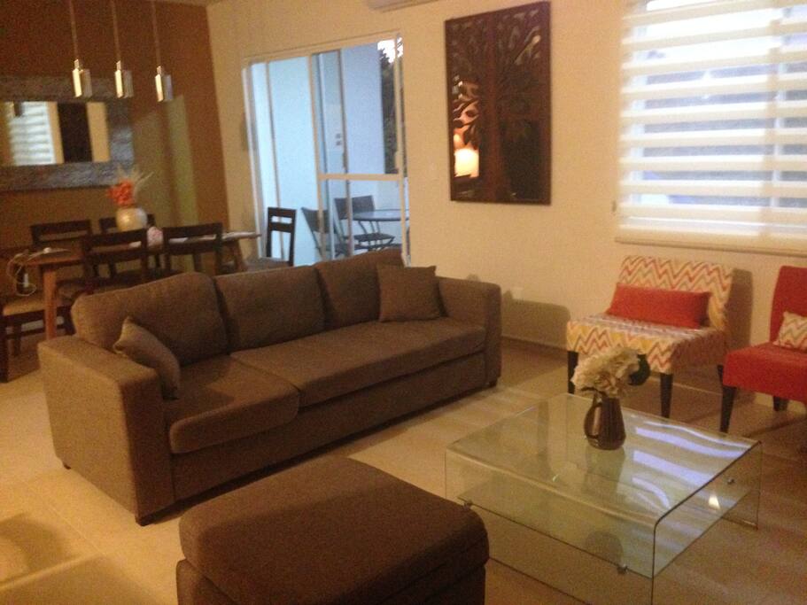 Living room and dining