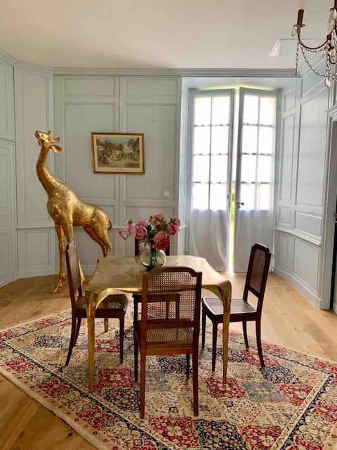 The Blue Room of Lescours Castle