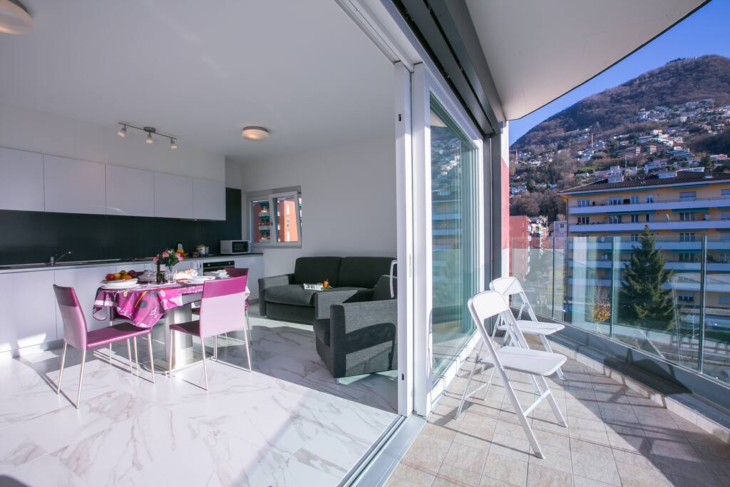 Sliding doors leading off the balcony