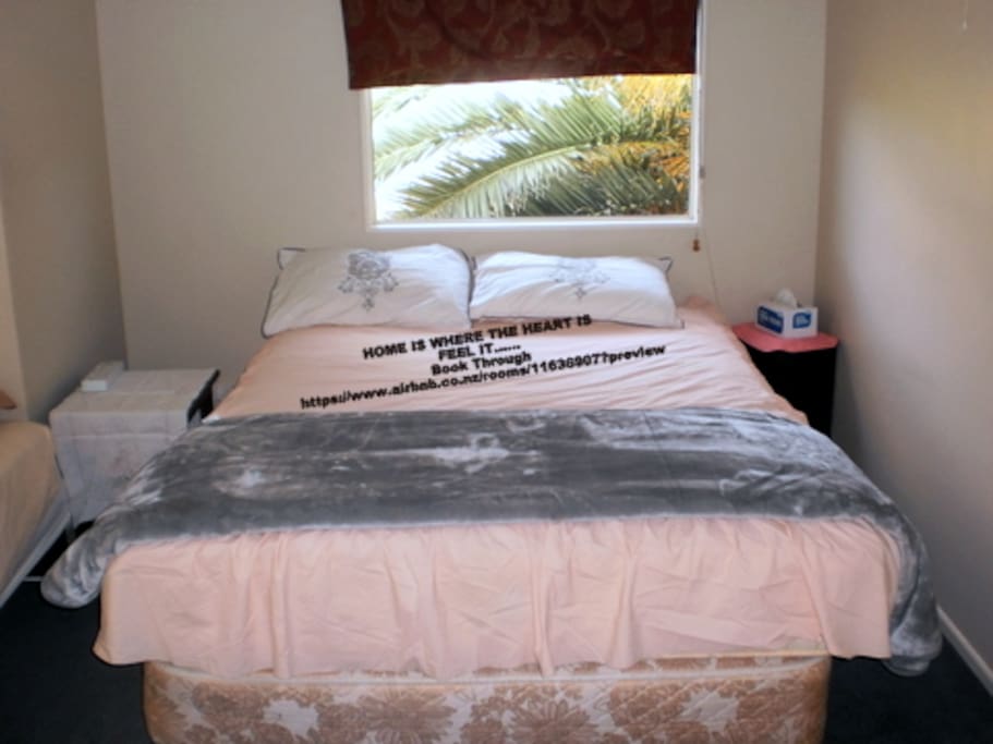 One Double and 1 single beds