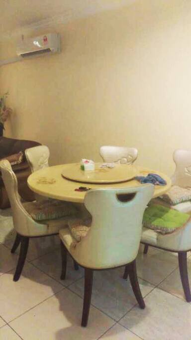 Dinning area where you can eat and it is connected with the living room