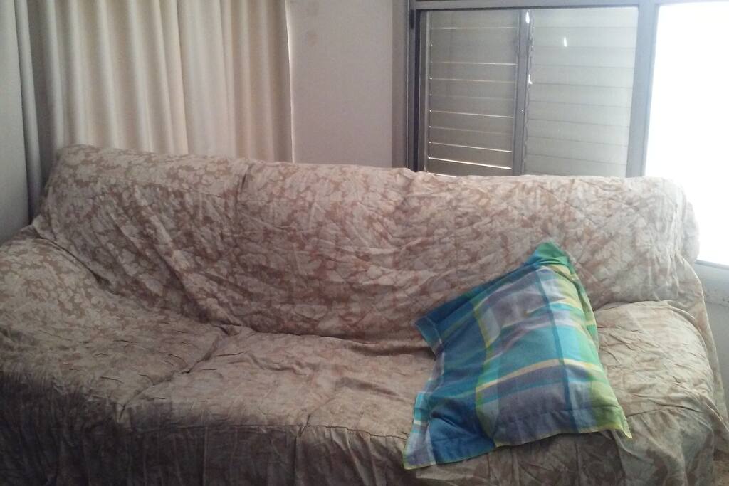 A comfy sofa-bed