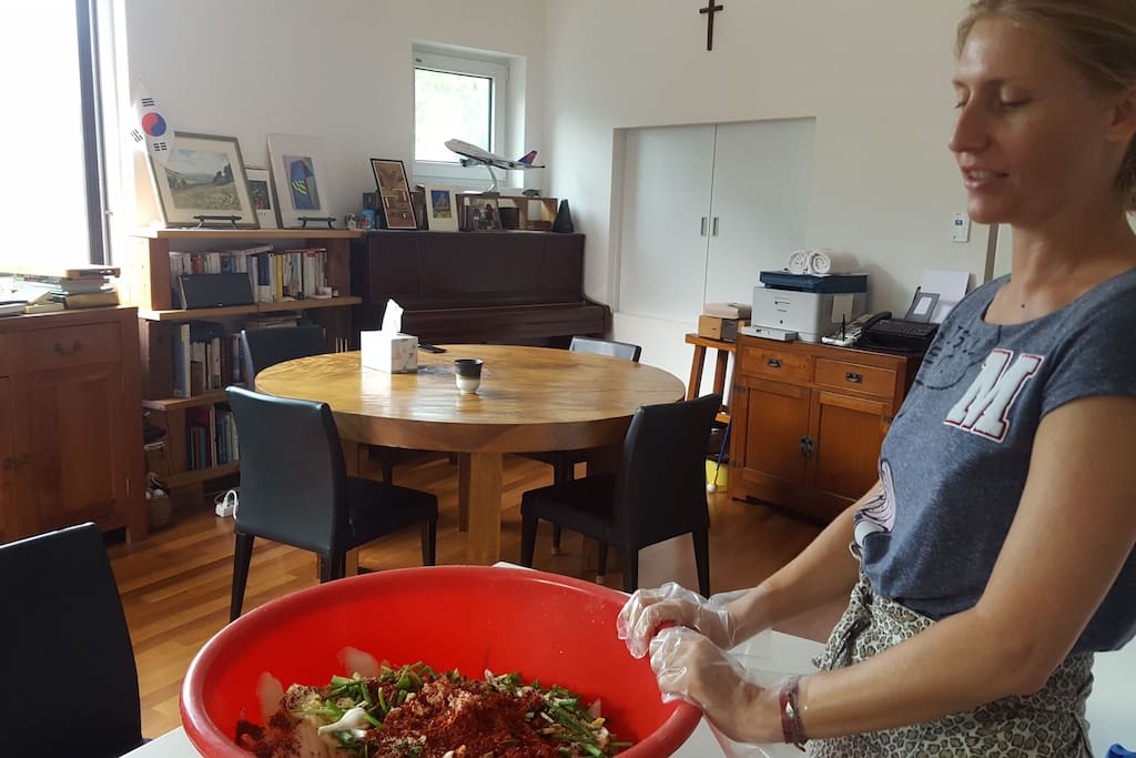 Making kimchi