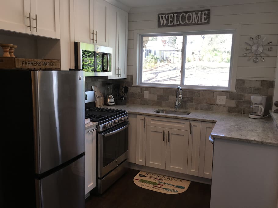 Kitchen is fully stocked with cookware, glassware, silverware, cutlery, and coffee maker. If you notice something you need to make your stay feel more like home, let us know!