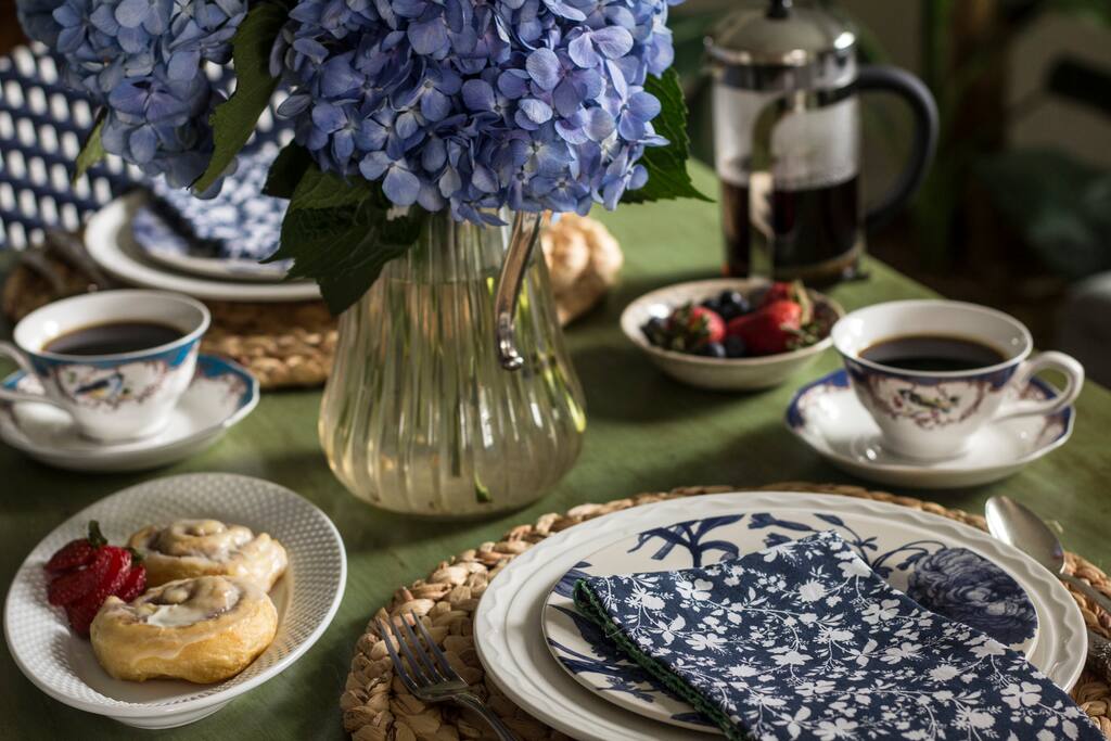 Take your time getting up and then make a delicious breakfast in the brand new kitchen