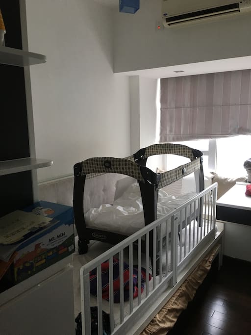 3rd Bedroom is equipped for a baby or remove cot for small child