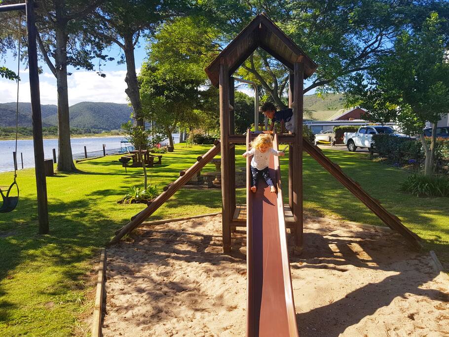 Mini playground for children, on the riverfront