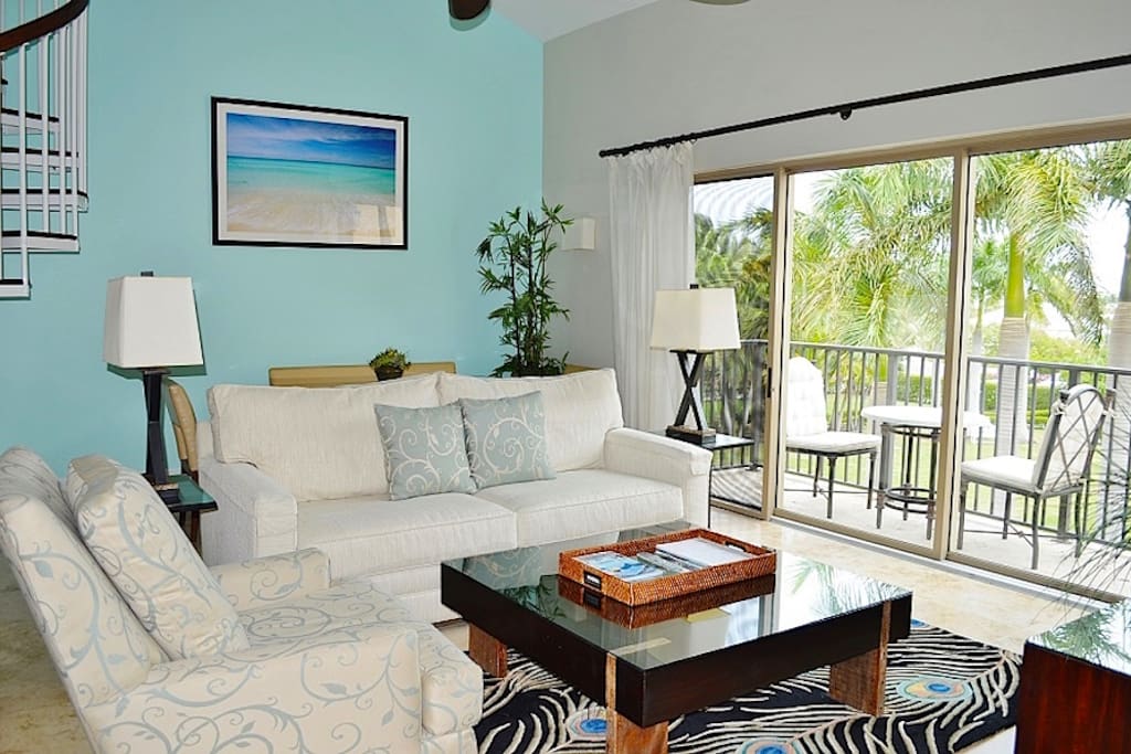 Living room overlooking gardens