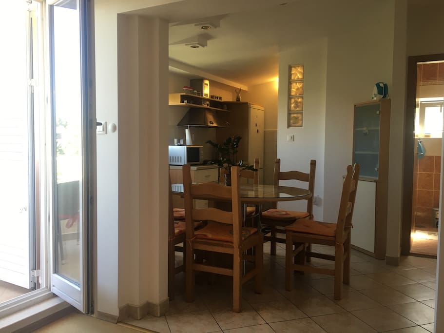 Dining area and kitchen