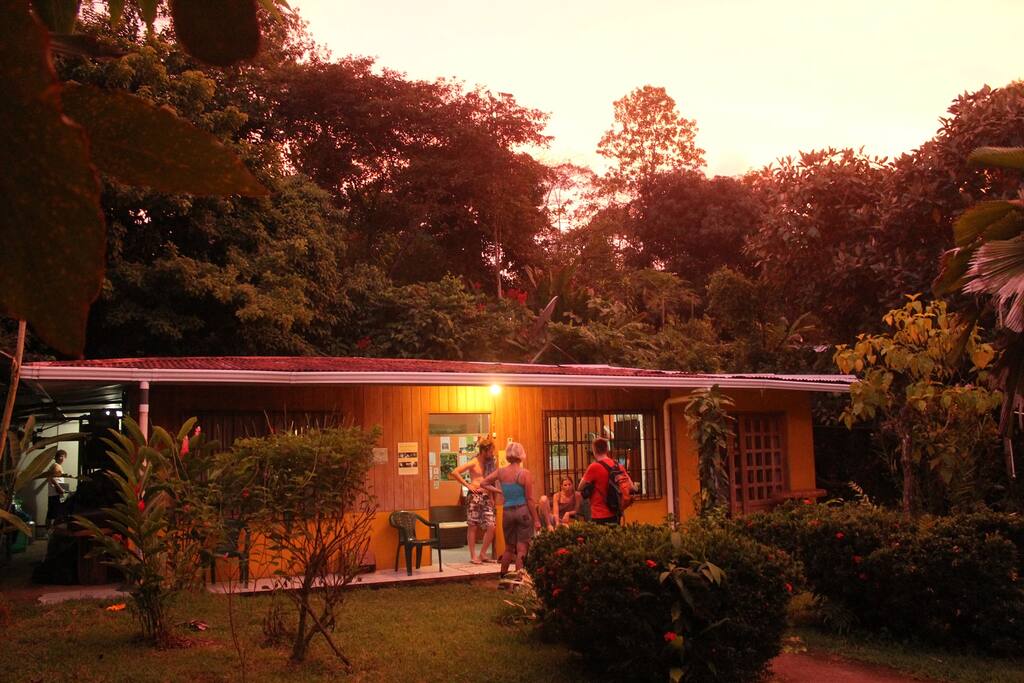 Hostel at sunset