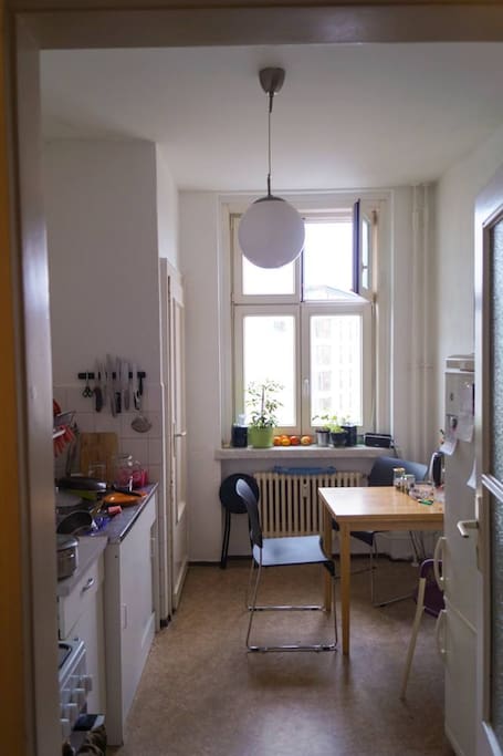 the kitchen