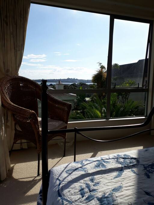 This private room is very sunny with sea views ensuite bathroom and private deck