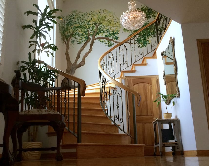 Take selfies walking up the stairs to your bedroom. The owner of the house designed her dream staircase.