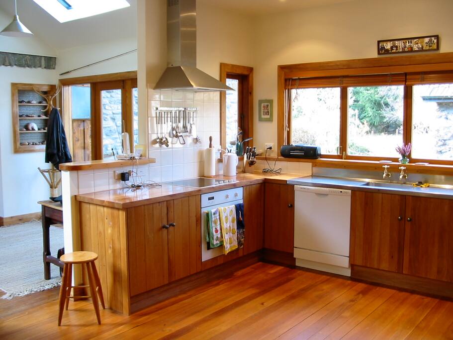 The kitchen is fully equipped for home entertaining