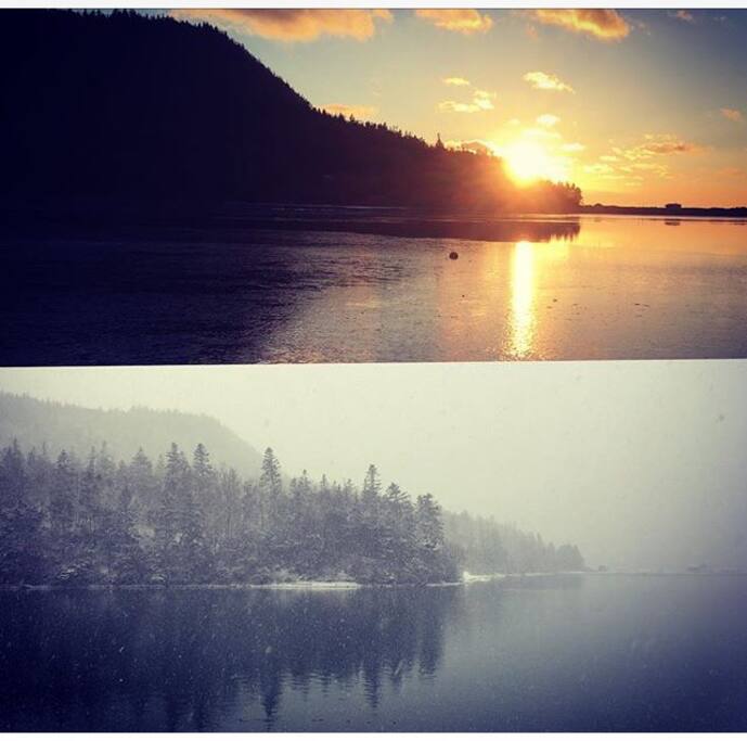 Calm before the storm.
Sunset and Snow in January the evening before/day after.