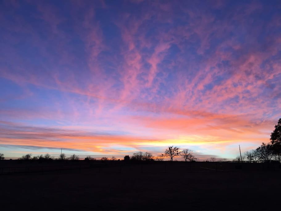 Sunsets are painted in pastels at Windwalker Farm.
